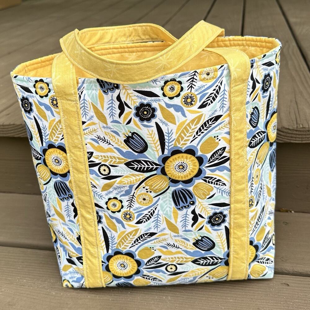 Handmade Fabric Totebag Women Chef Yellow Black - Picture 2 of 5